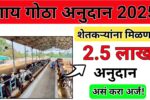 गाय गोठा अनुदान योजना 2025: शेतकऱ्यांना मिळणार ₹2.5 लाख अनुदान, जाणून घ्या सविस्तर माहिती!